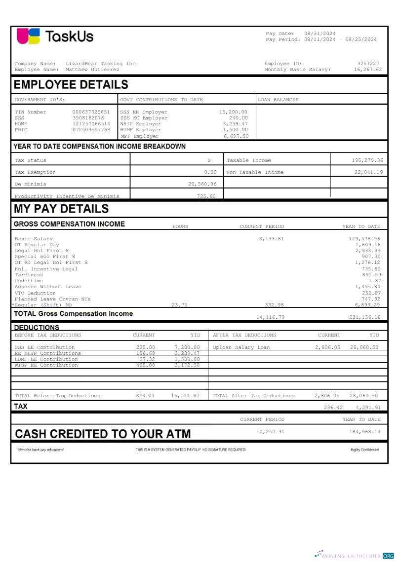 Download TaskUs LizardBear Tasking earnings template in Word and PDF formats.pdf, 1 Photoshop template